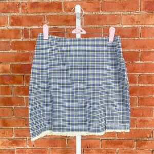 lacy plaid mini skirt